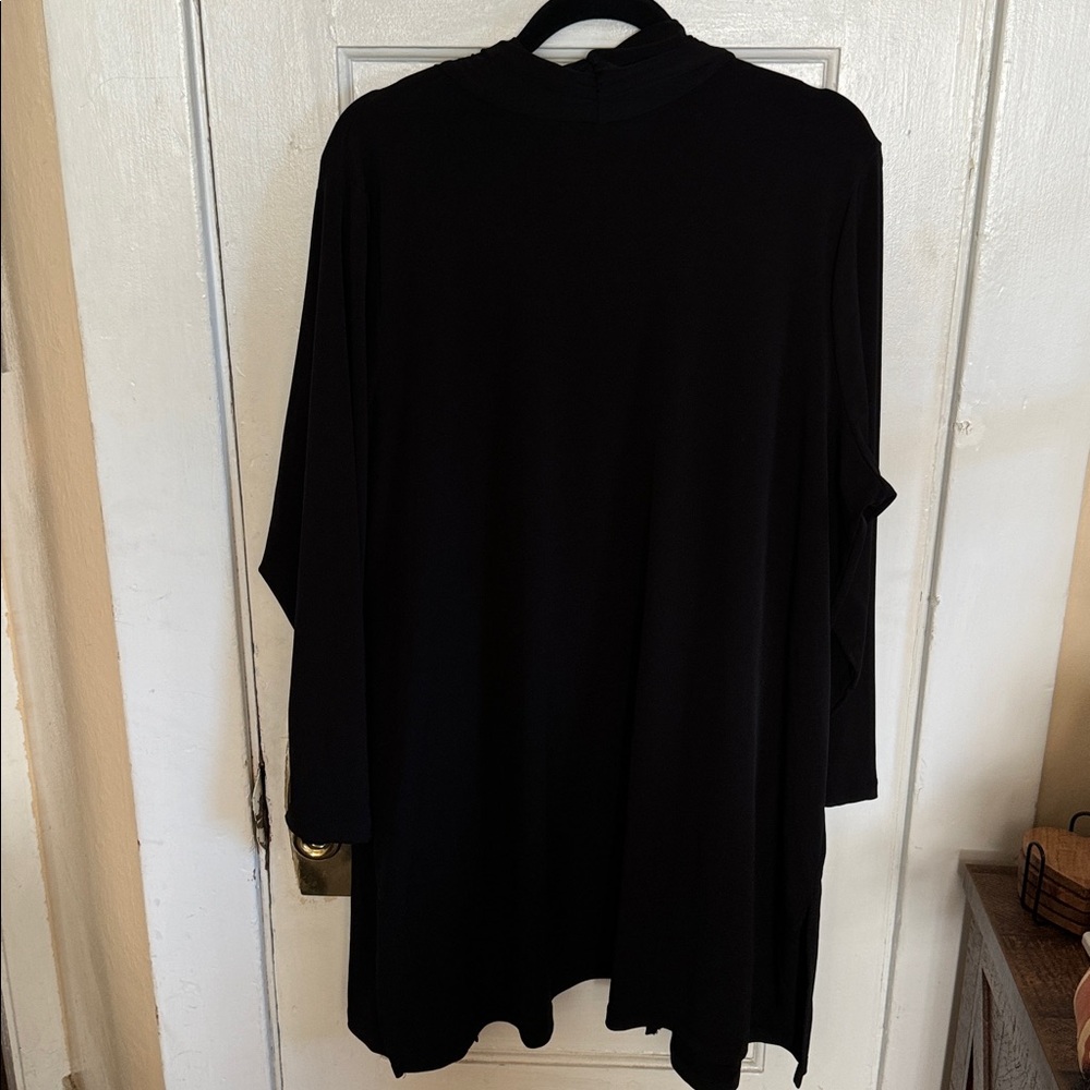 Susan Graver Black Open-front Cardigan size 3X - Picture 5 of 6